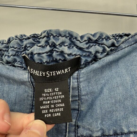 Ashely Stewart Mini Skirt Size 12 (XL) Plus Size Cotton - Picture 6 of 7